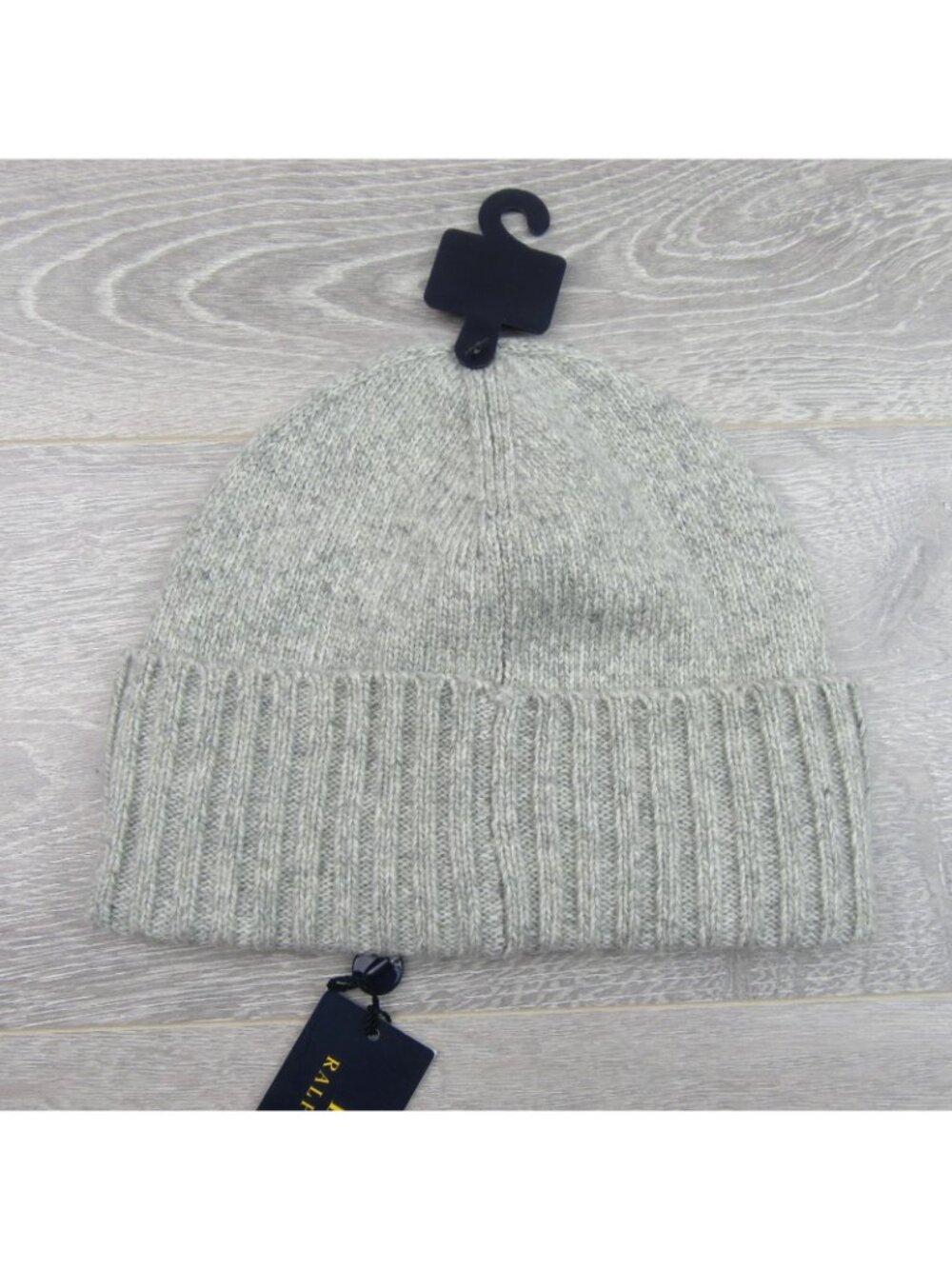 Polo Ralph Lauren RL Wool Knit USA Flag Beanie Adult One Size Grey NEW - Picture 7 of 9